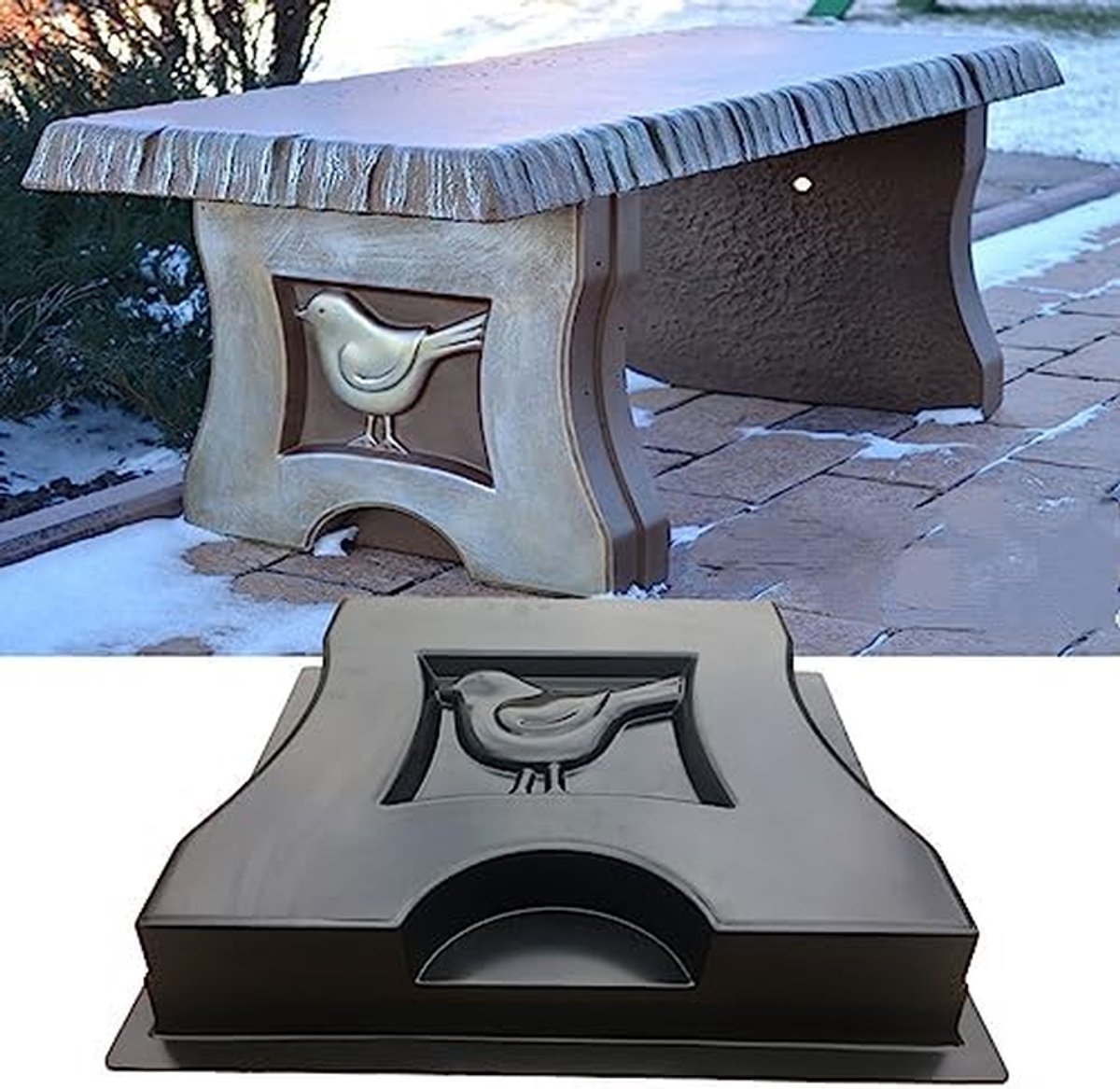 Betonnen Mallen - Tuinpad Stenen - Terras Aanleggen - Herbruikbaar Plastic - 45x427x8cm - Zwart