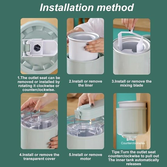 IJs Maker - Soft Serve Machine - Thuis Desserts Maken - Automatische Bediening - 1L Capaciteit - Wit — afbeelding 2