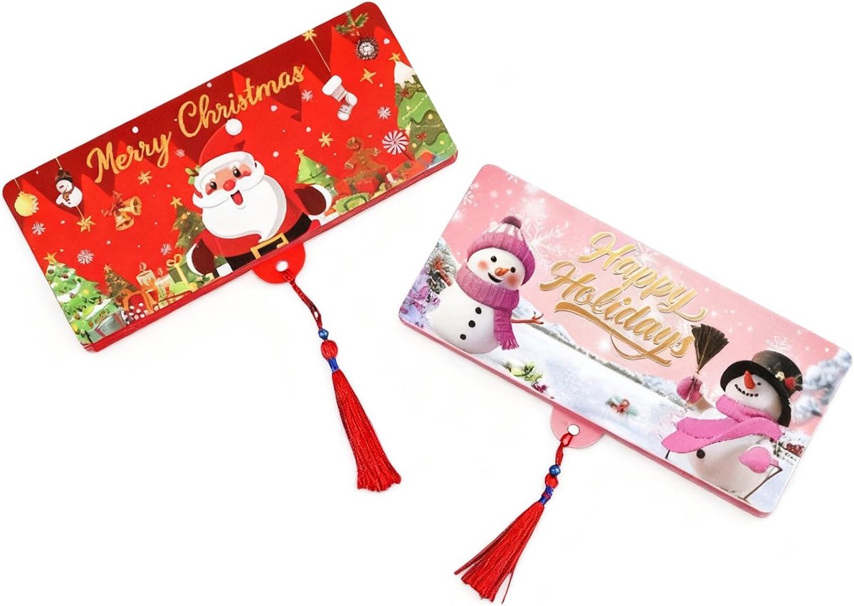 Kerst Kaarthouder - Geld Envelop - Feestelijke Organisatie - 10 Individuele Sleuven - 18 x 9.5 cm - Kerstpatroon
