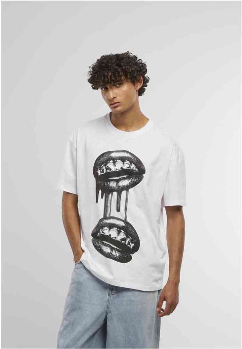 Mister Tee Grillz Lips Heren Tshirt M Wit