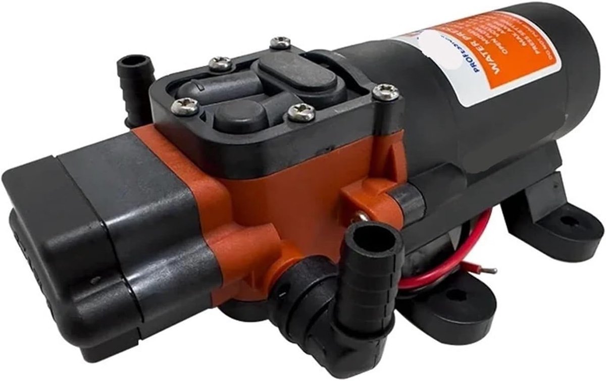 Miniatuur Boosterpomp - Zelfaanzuigende Pomp - Mobiele Watervoorziening - Dubbele Spanning - 12V 24V - Zwart