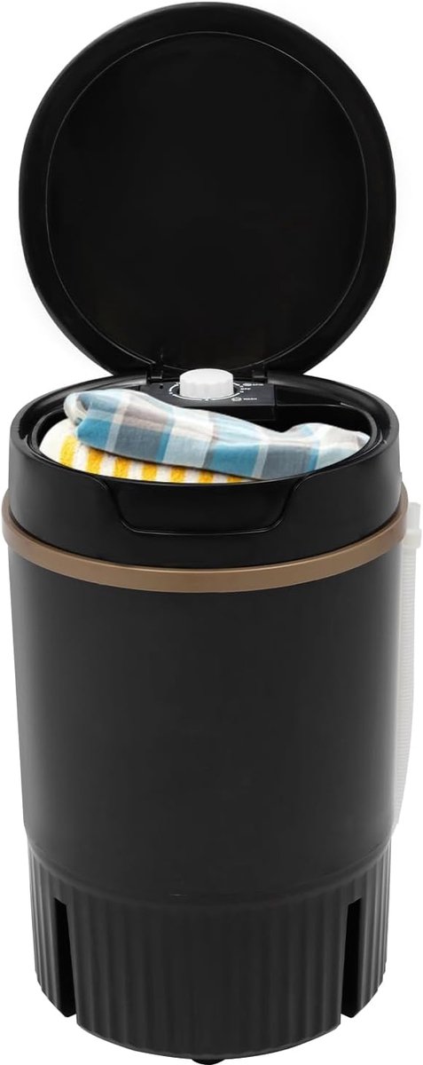 Mini Wasmachine Draagbare Washer Kleine Wasjes Antibacterieel Licht 3 kg Capaciteit Zwart