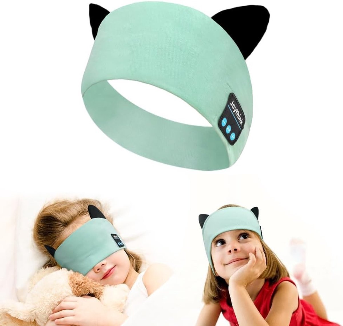 Bluetooth Hoofdband Koptelefoon - Zacht Slaapmasker - Draadloze Oordopjes - Verstelbare Hoofdband - Voor Kinderen