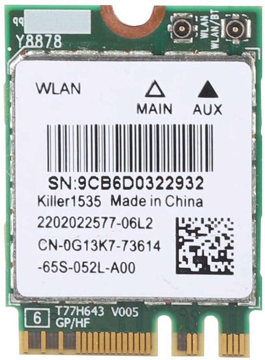 Shopcentral - Network Card - Killer 1535ac - Hoge snelheid 867Mbps - Dual Band