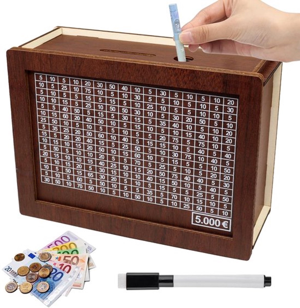 VT Goods - Houten spaarpot - Spaarpot met teller - Kindvriendelijk en leerzaam