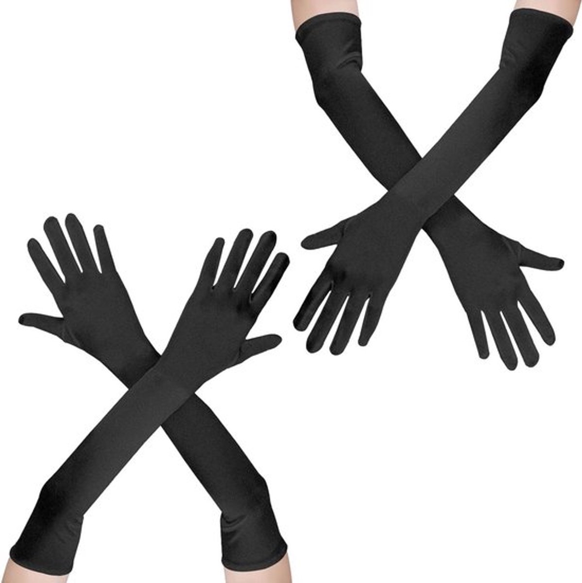 Elegant design handschoenen - 2 paar lange satijn