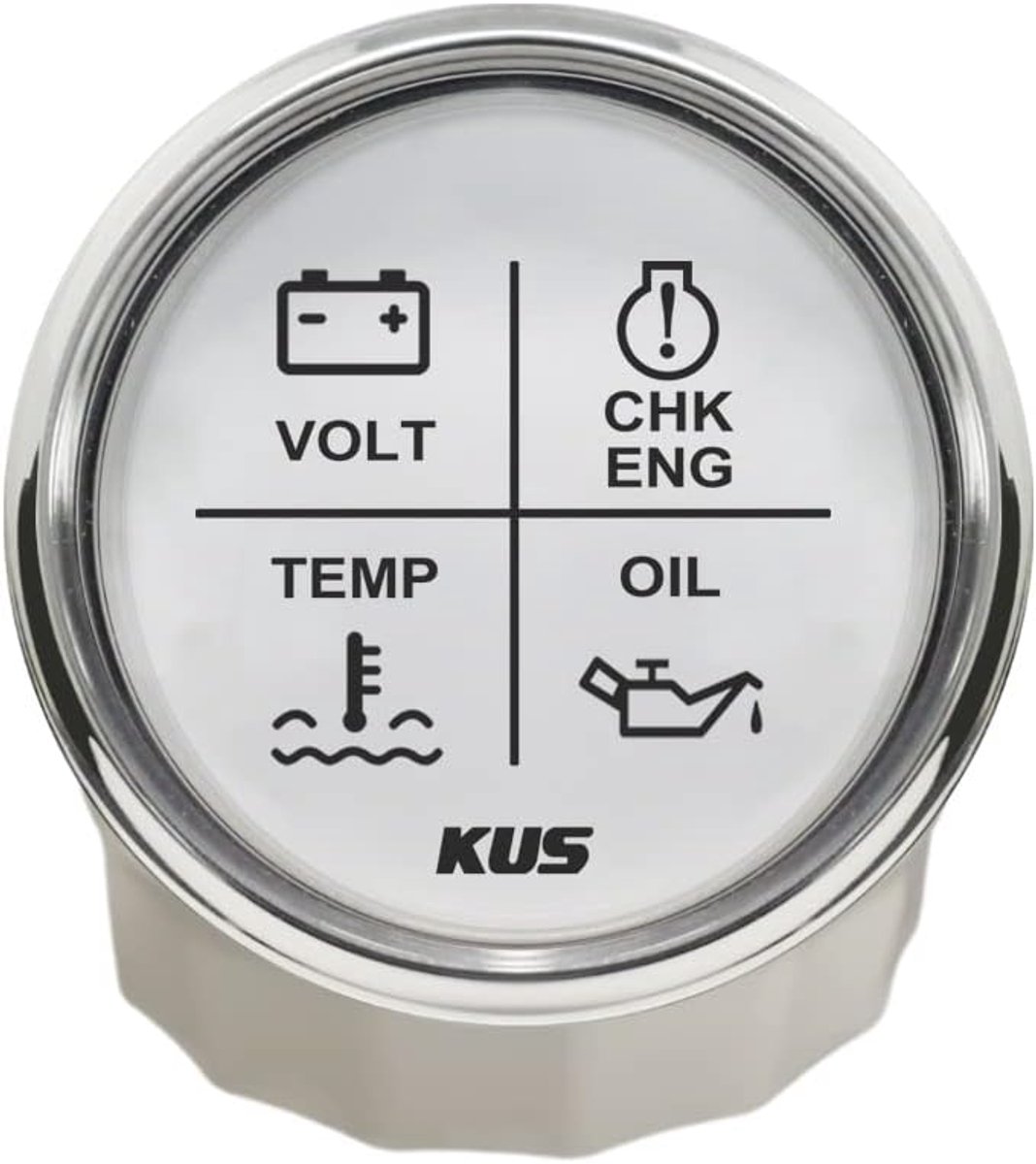 Led Motor Alarm - Meter Display - Motor Status Check - 4 Alarm Functies - 52 mm - Wit
