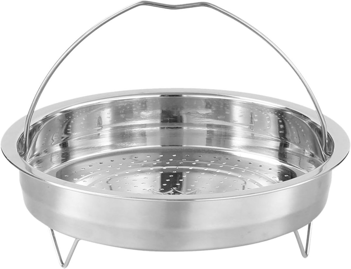Stoommand Roestvrijstaal Keuken Accessoire Gezond Koken Verhoogde Stabiele Poten 24 cm Diameter Zilver