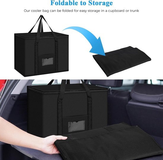 Koeltas 40 Liter - Geïsoleerde Boodschappentas - Opvouwbare Thermotas - Lekvrij - Voor Boodschappen, Picknick en Camping — afbeelding 4