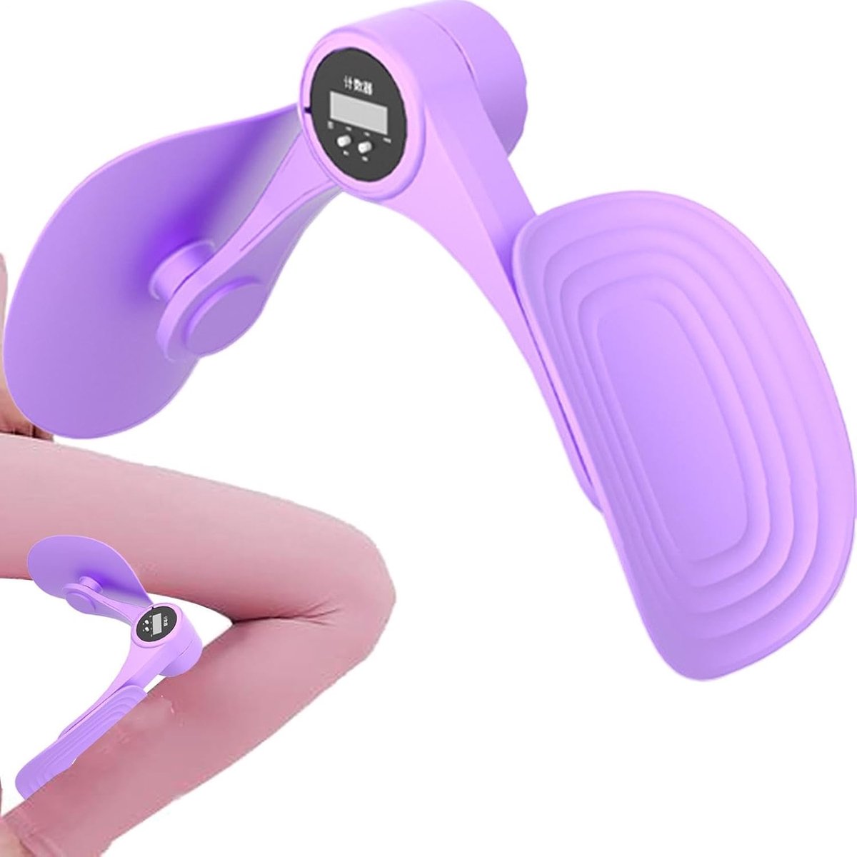 Dijtrainer Bekkenbodemtrainer - Binnendij Oefenapparaat - Spierkracht Verbeteren - Batterijaangedreven Flexibiliteit - 32 x 10 x 20 cm - Paars