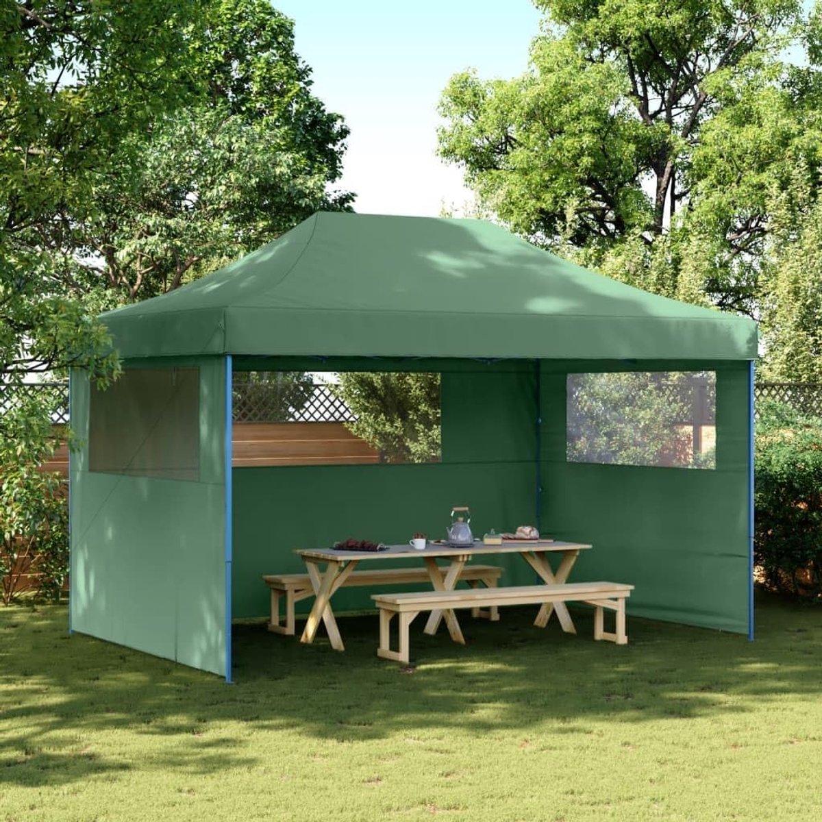 Opvouwbare Partytent - Pop-up Tent - Feestelijke Bijeenkomsten - Met 3 Zijwanden - 315 x 440 cm - Groen