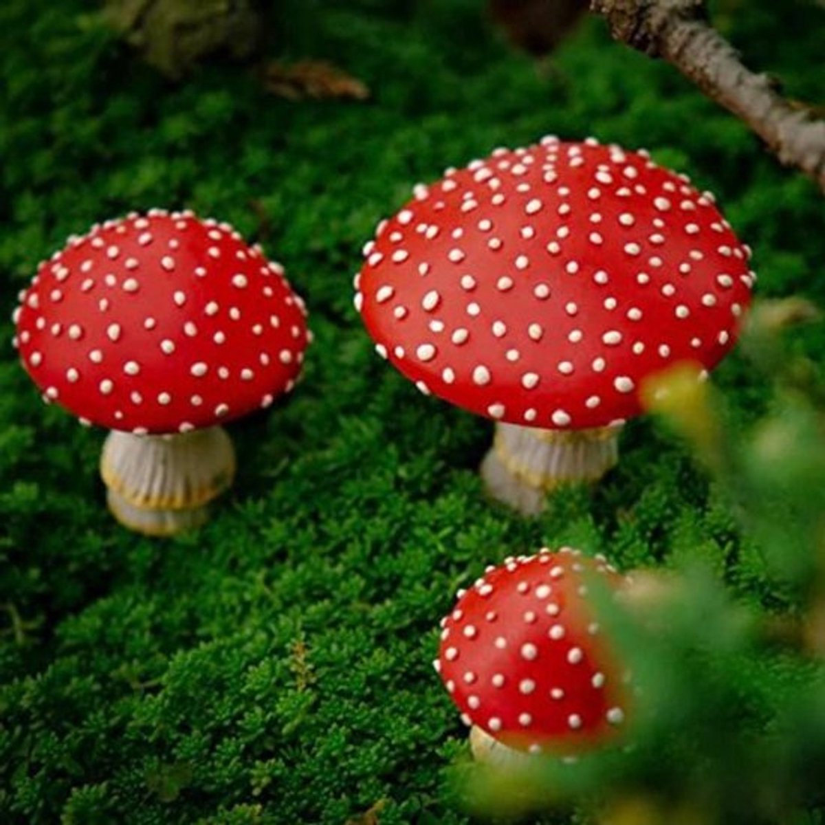 Allecto Plus - Tuin standbeelden, gloednieuw paddestoelen, 3 stukken