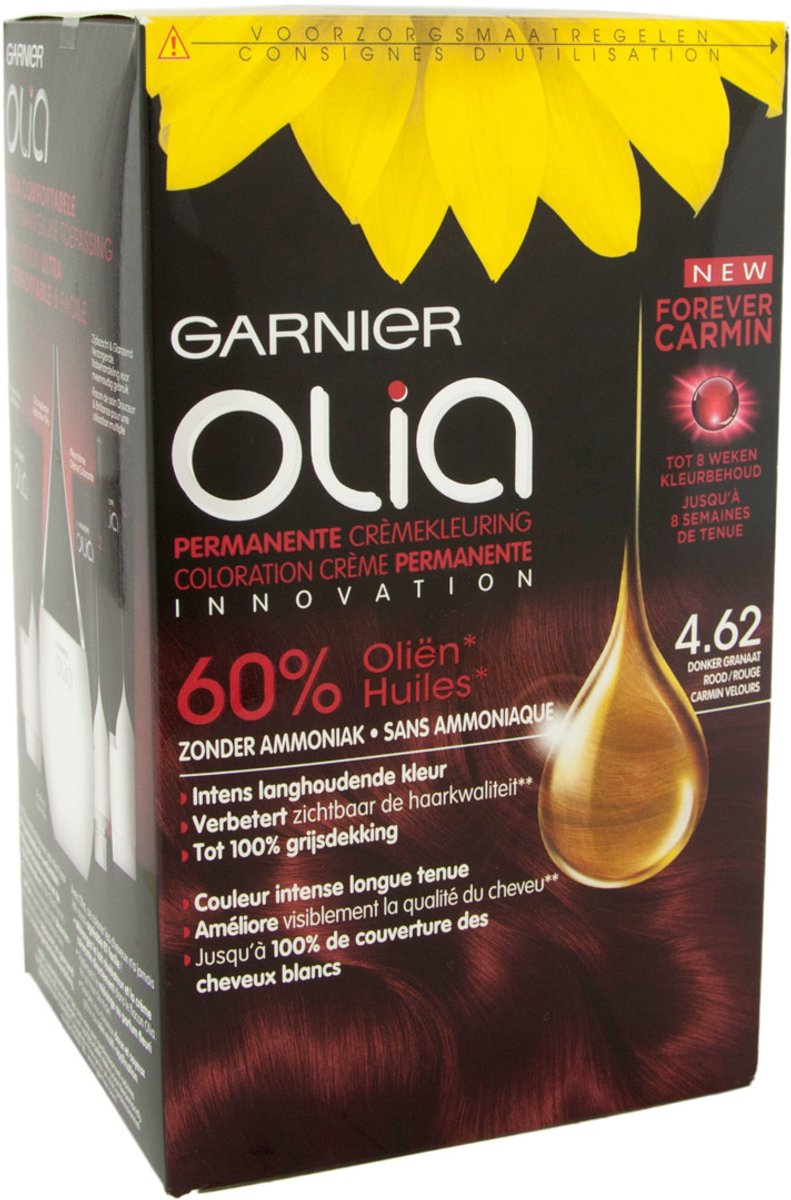 Garnier Olia Permanente Crèmekleuring - 4.62 Donker Granaat Rood -  Zonder Ammoniak - Op Basis Van Olie
