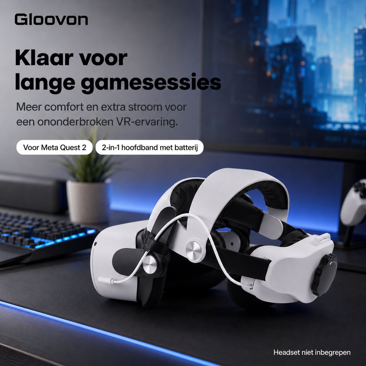 Gloovon Elite Strap Quest 2 - 5300mAh batterij & comfort thumbnail 4
