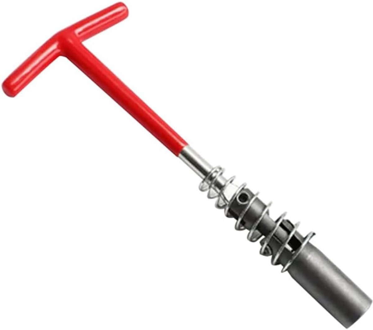 Bougie Steeksleutel - T-sleutel - Motoronderhoud - Met Rubberen Ring - 14 mm - Rood en Zilver