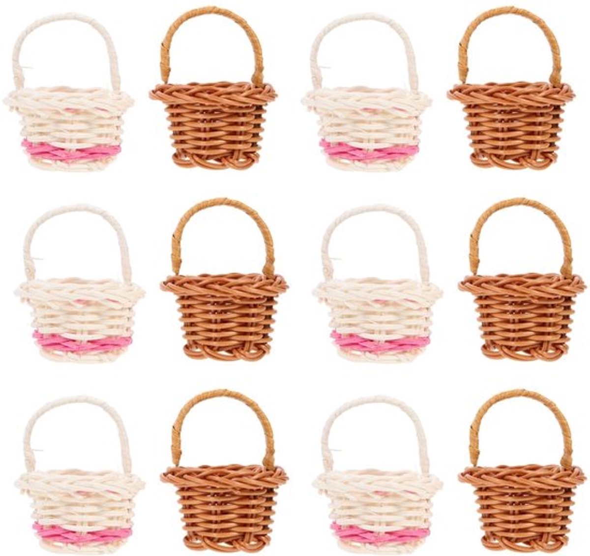 NTHProducts - Mini Shopping Basket - Miniatuur Baskets - Handgemaakte Braid