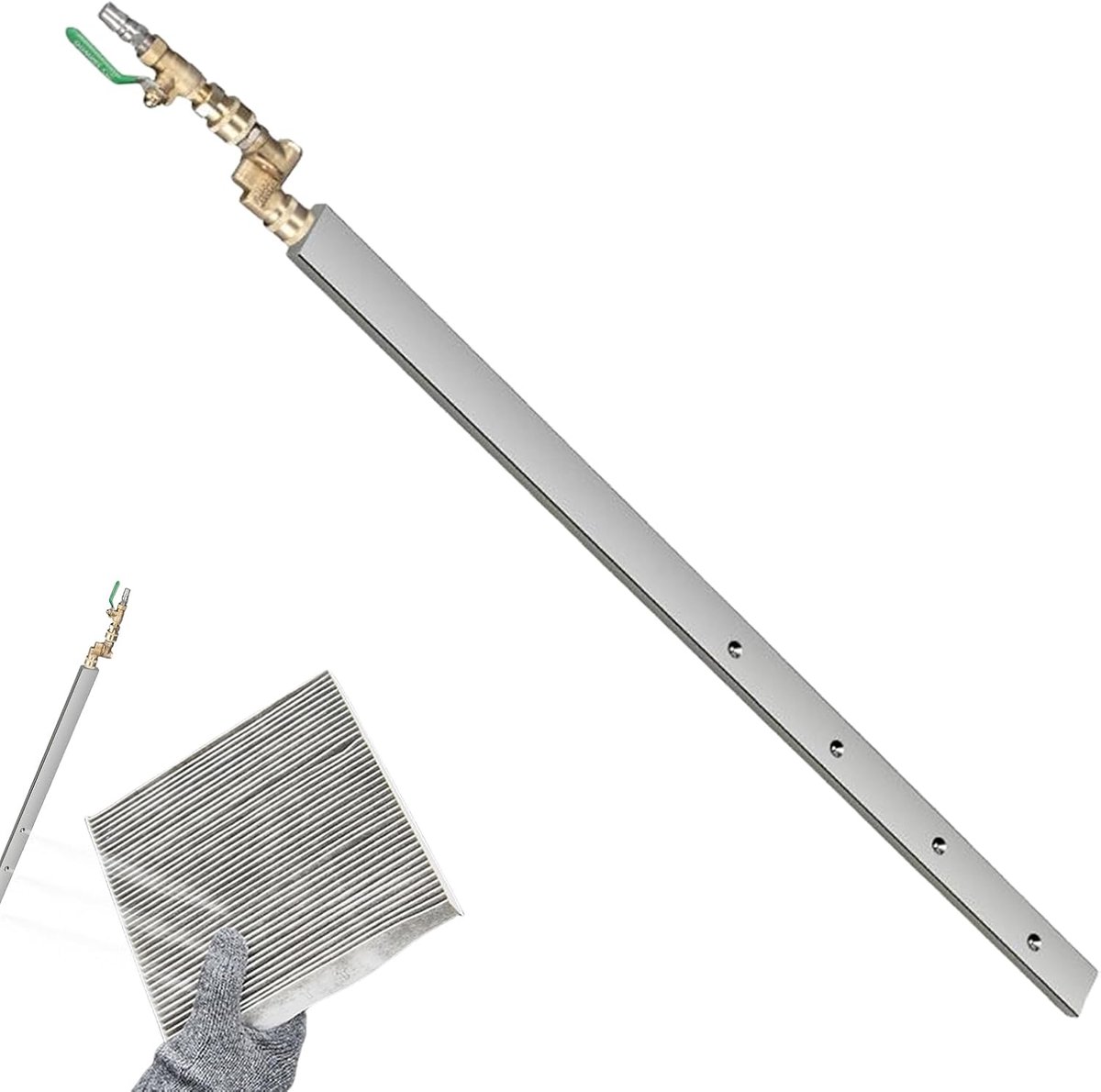Radiator Reiniger - Reinigingsstaaf - Onderhoud Voertuigen - Precisie Drukcontrole - 60 cm - Zilver