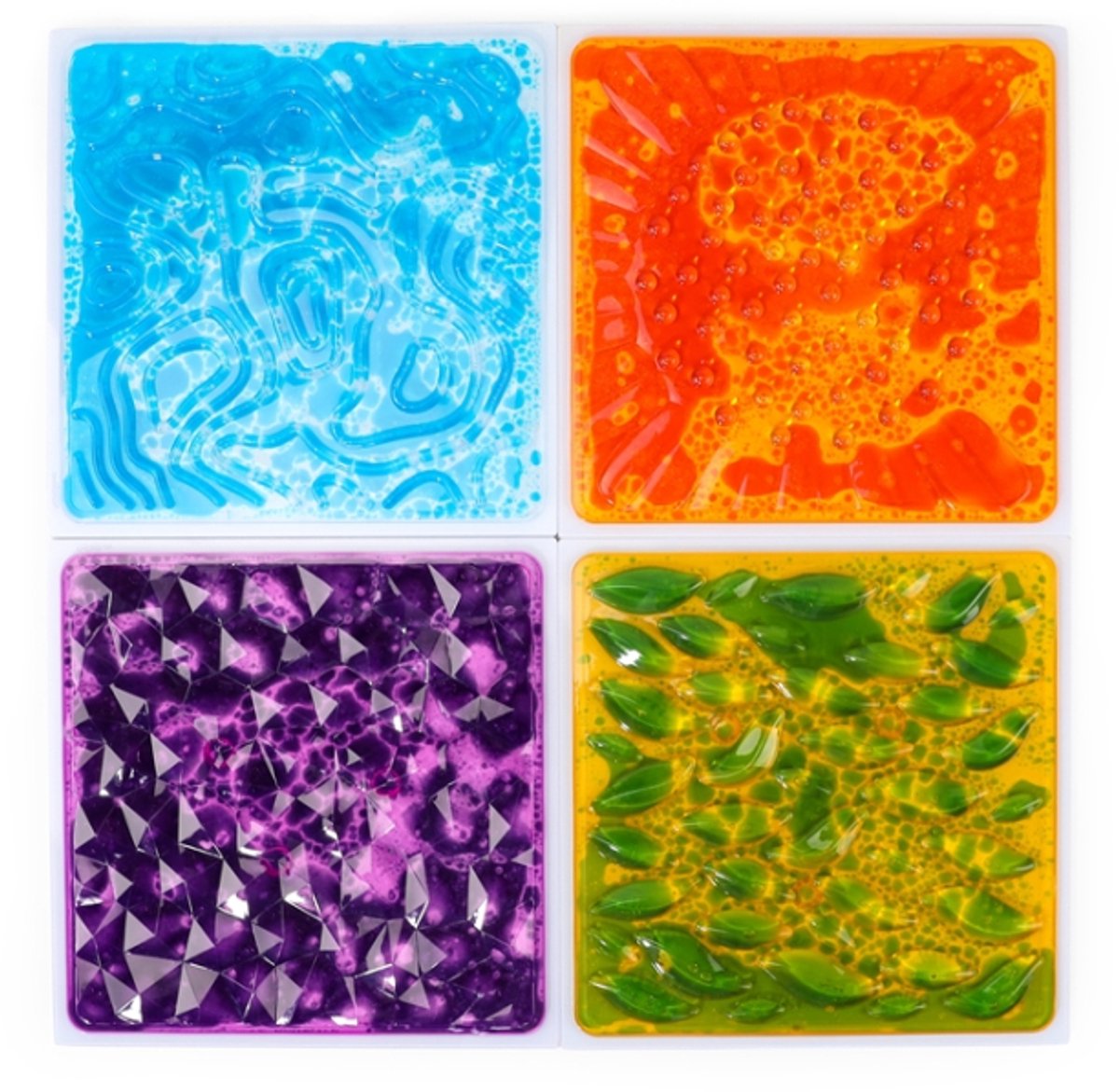 Set Of 4 Textured Liquid Floor Tiles - UNI