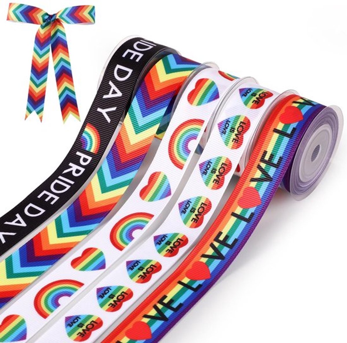 Solidchoice - Dailygoody - Regenbooggrosgrain Lint - Gay Pride Lint - Perfect voor