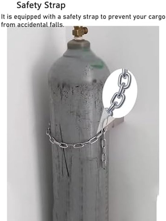 Zuurstoffleshouder - Fleswagen - Veilige Opslag - Verstelbare Kettingen - 40 Liter Capaciteit - Staal — afbeelding 5