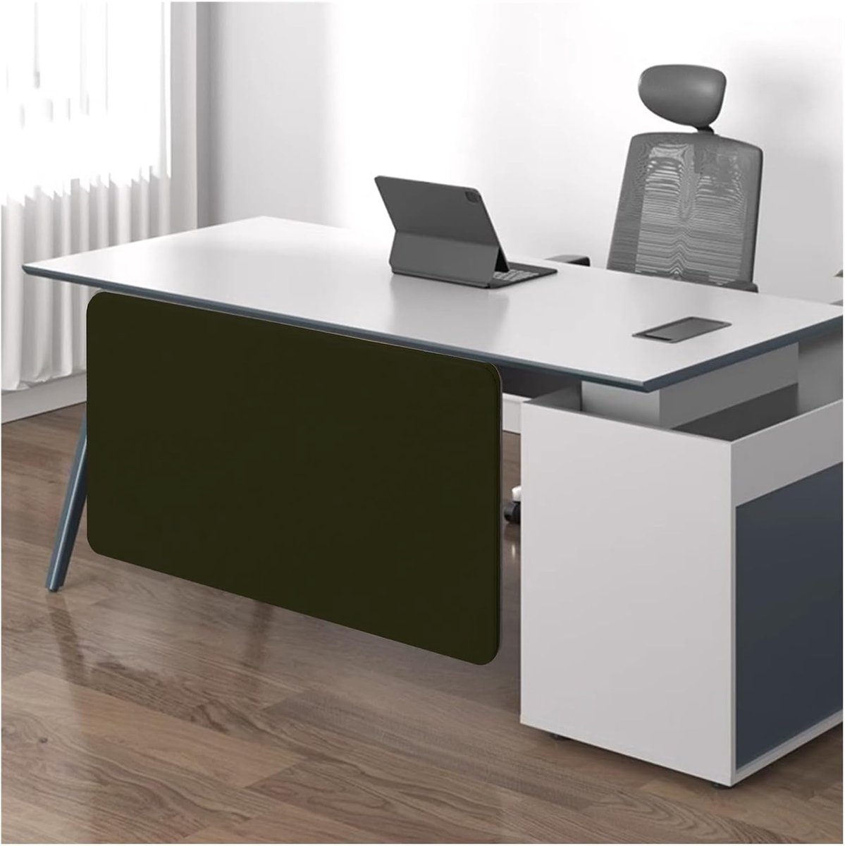 Bureau Scheidingswand - Privacy Scherm - Privacy Creëren - Installatie Zonder Boren - Tot 60 cm Hoog - Grijs