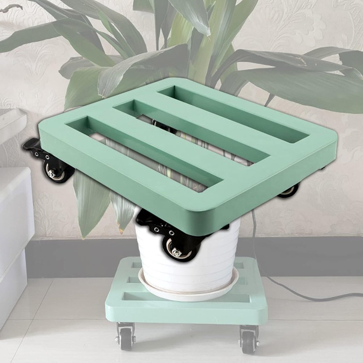 Plant Caddy - Bloempot Trolley - Planten Verplaatsen - 360 Graden Wielen - 30 cm - Groen