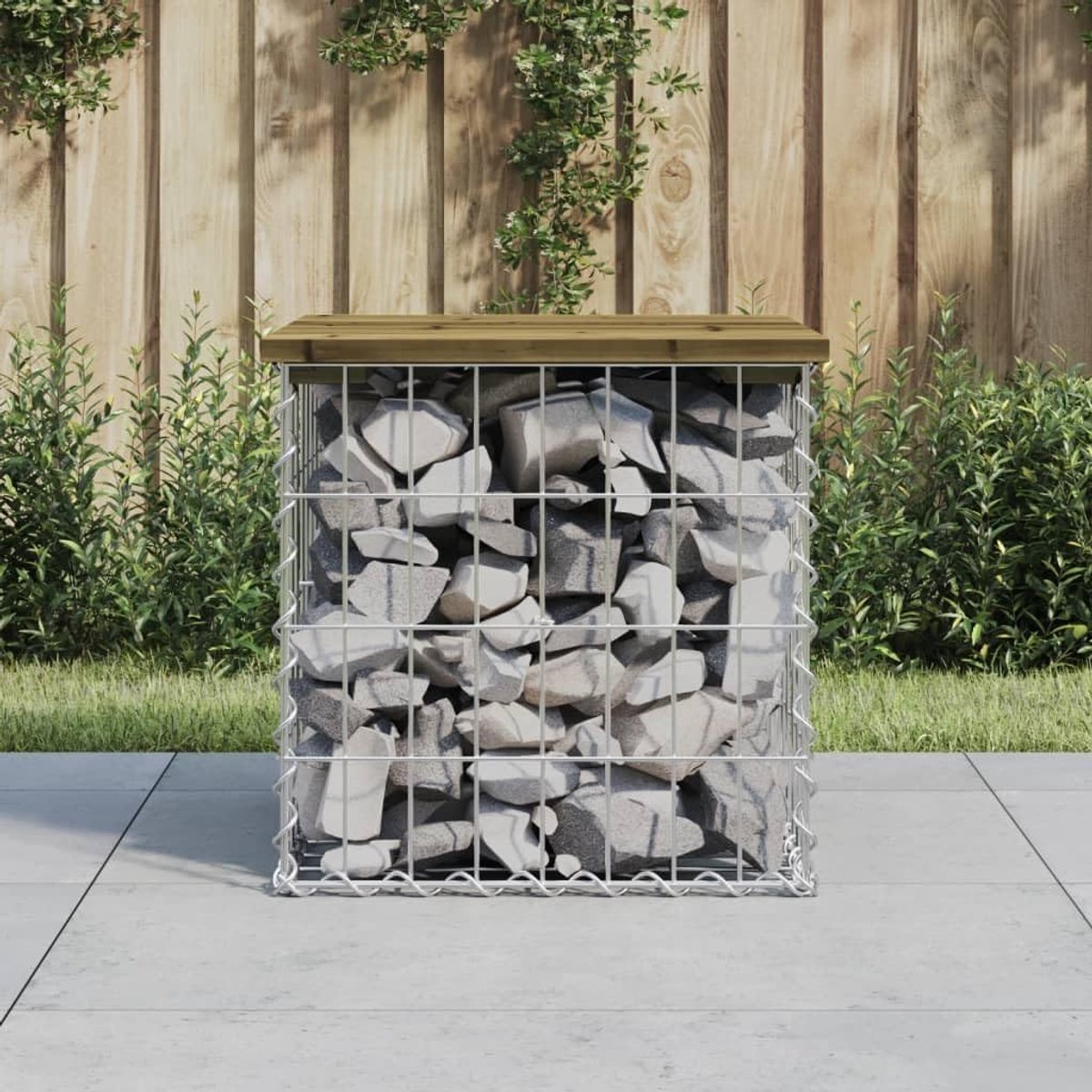 Tuinbank Grenenhout - Schanskorf Bank - Buiten Zitten - Individueel Vulbaar - 43 x 42 x 44 cm - Donkerbruin