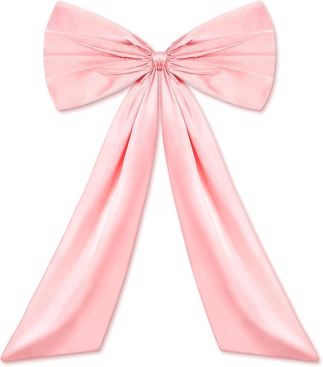 SnelShoppen - Grote Satin Strik 90 x 60 cm - Exquise Decoratie Boog - Satin Bows voor Feest, Bruiloft, Wanddecoratie - Roze