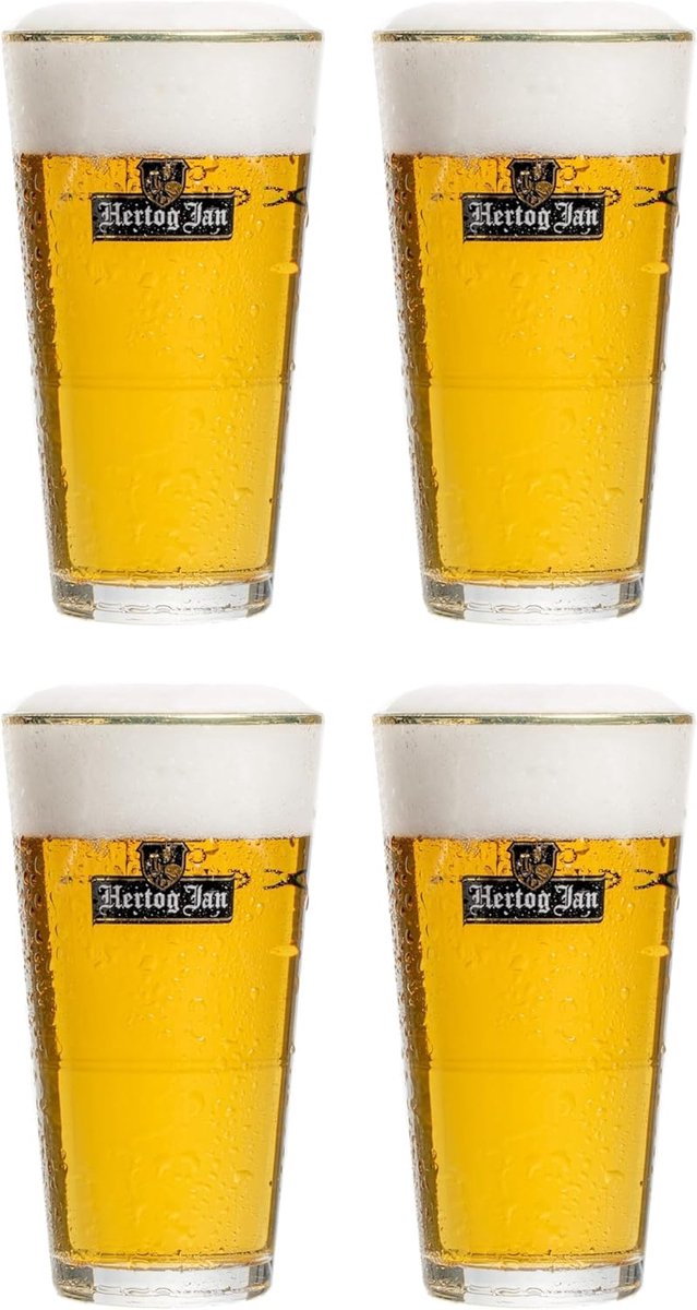 SnelShoppen - Set van 4 Bierglazen Vaasje 250 ml - Officieel Design voor Bierbeleving - Perfect voor Feest, Tuin, Keuken - Hoogwaardige Kwaliteit