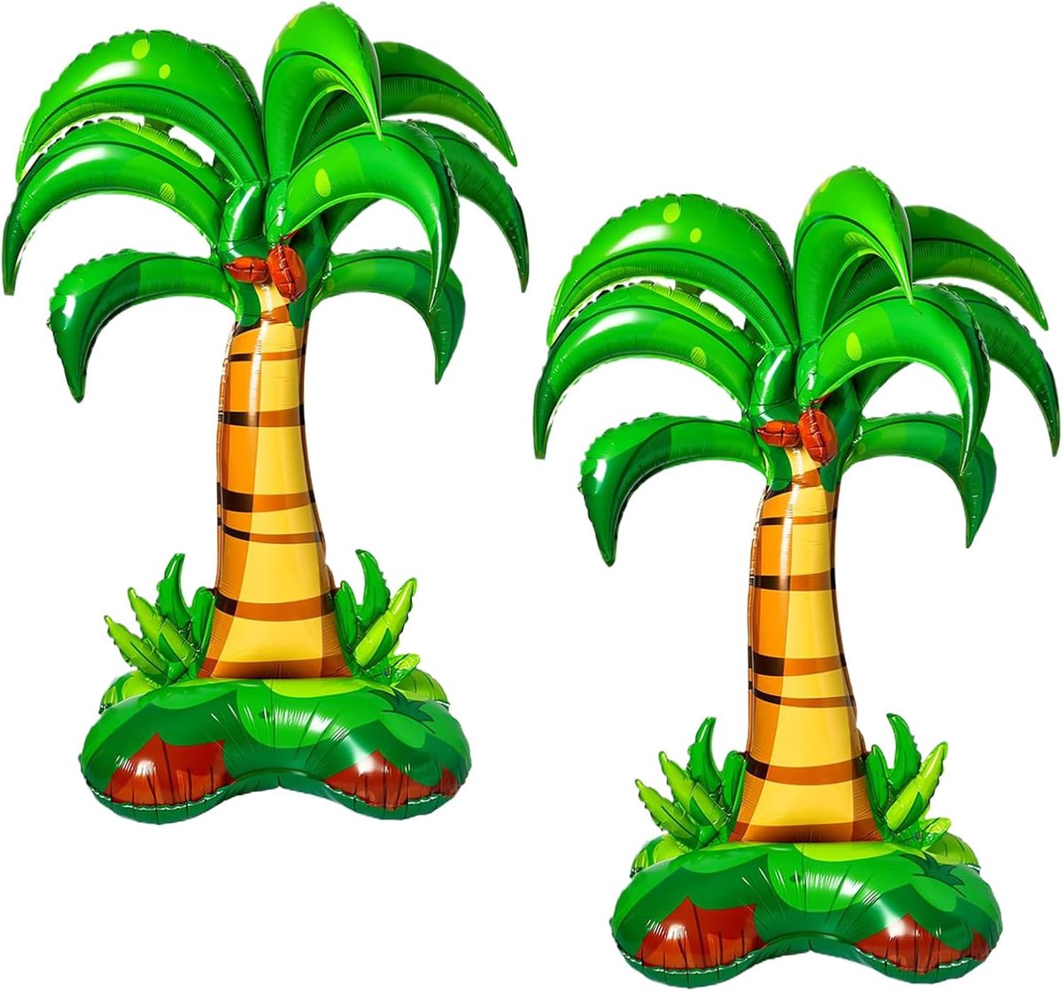 SnelShoppen - Inflatable Hawaiian Palm 2-delige set opblaasbare speelgoedballonnen voor zomerfeest, Hawaii thema, kinderen, tuin, waterbestendig, kleu