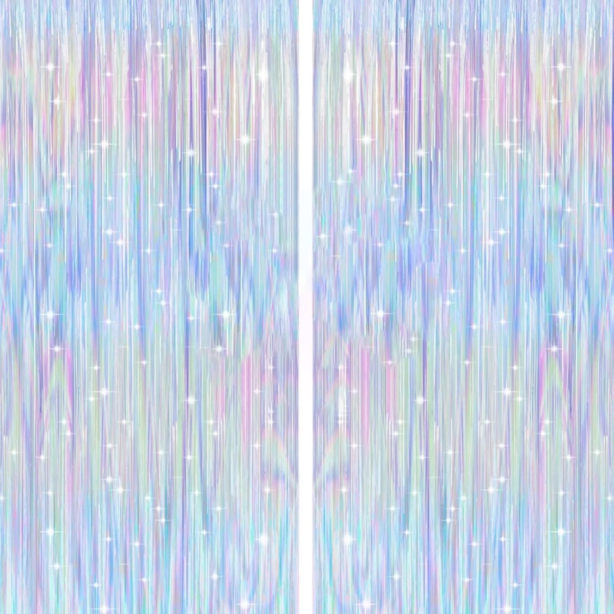 SnelShoppen - Lametta Curtains Glittergordijnen voor Feestjes, Decoratieve Raamdecoratie, Glanzende Lichtgordijnen van Metaaldraad voor Woonkamer en S