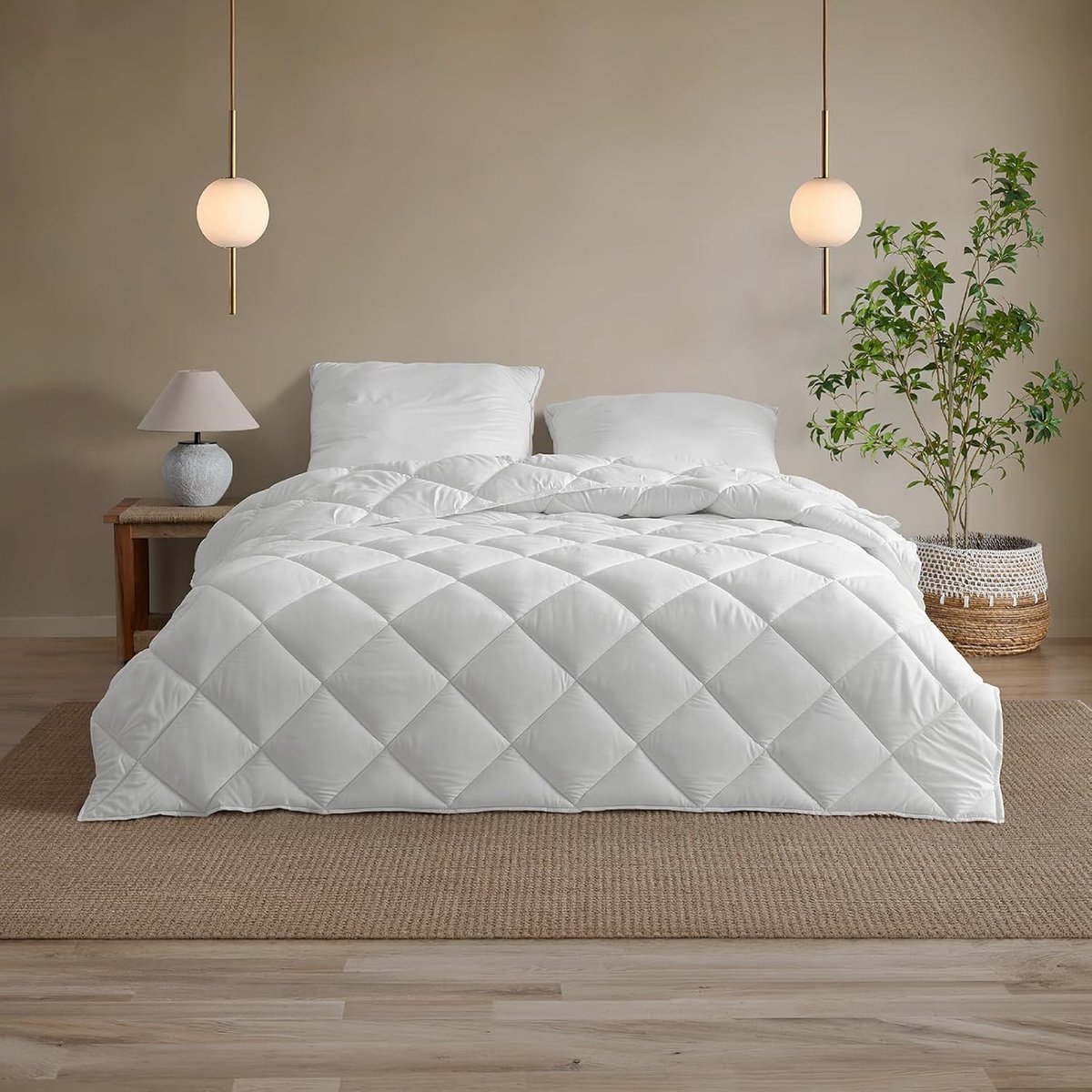 SnelShoppen - Diamond Deken 135x200 cm, Oeko-Tex en Dermatest Gecontroleerd, Zachte Microvezel, Ademend, Innovatieve Stiksel, All-Year Round Dekbed vo