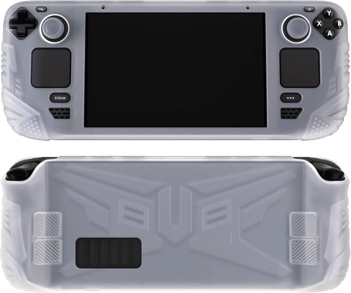 SnelShoppen - Silicone Beschermhoes voor Steam Deck LCD, Ergonomische Soft Protector Case met Verbeterde Achterknoppen en Thumb Grips Caps, Antislip S