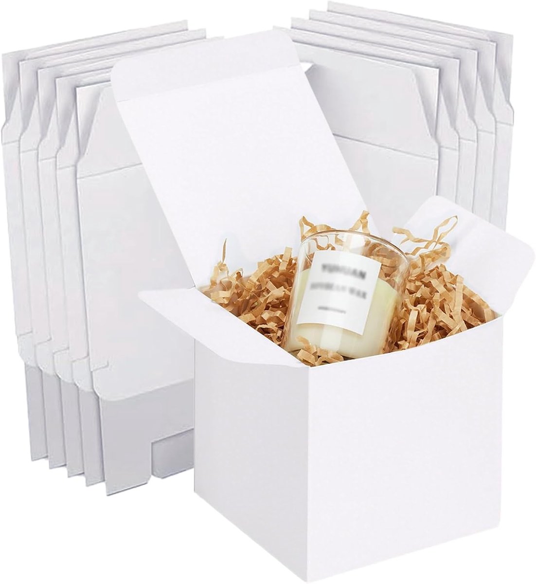 SnelShoppen - 15 Stuks Witte Kartonnen Cadeau Dozen met Deksel 13x13x13cm - Vouwbare Geschenkboxen voor Bruidsmeisjes, Verpakkingen en Creatieve Proje