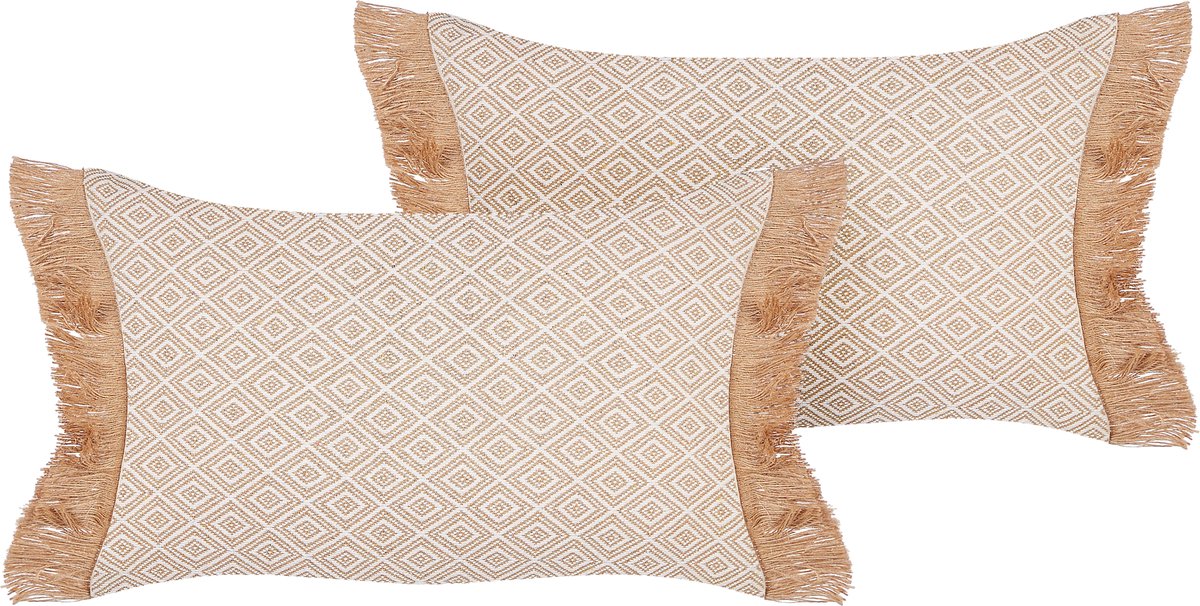 BOATH - Sierkussen set van 2 - Beige - 30 x 50 cm - Polyester