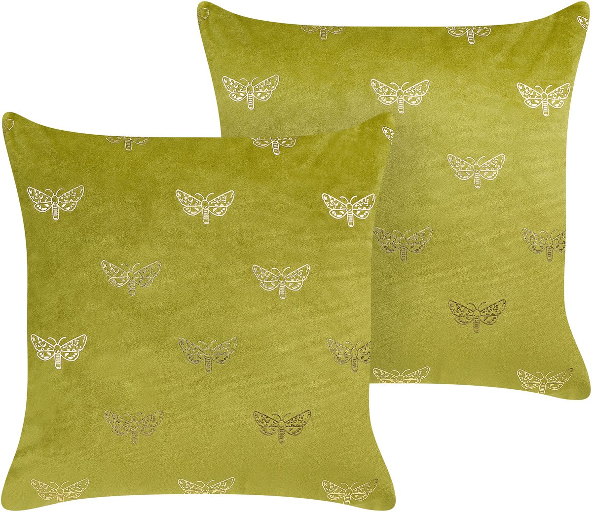 Beliani YUZURI - Sierkussen set van 2 - Lichtgroen - 45 x 45 cm - Fluweel