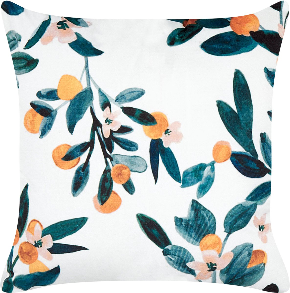 Beliani KNAUTIA - Sierkussen - Blauwgroen - 45 x 45 cm - Fluweel Wit
