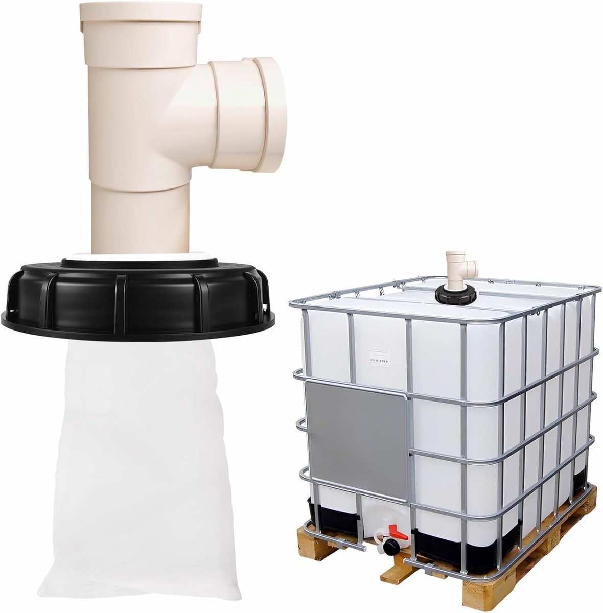 Luchtdoorlatend IBC Filterdeksel van Nylon, 165 mm, Wasbaar, Geschikt voor Regenwater, IBC Tank en Vaten