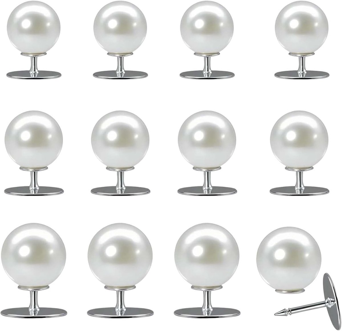 Verwijderbare Knopen zonder Naaien - 12 Stuks in 10 mm, 12 mm en 14 mm voor Dameskleding, Blouses en Jurken, Perfect voor Bruidsmode en Modeaccessoires