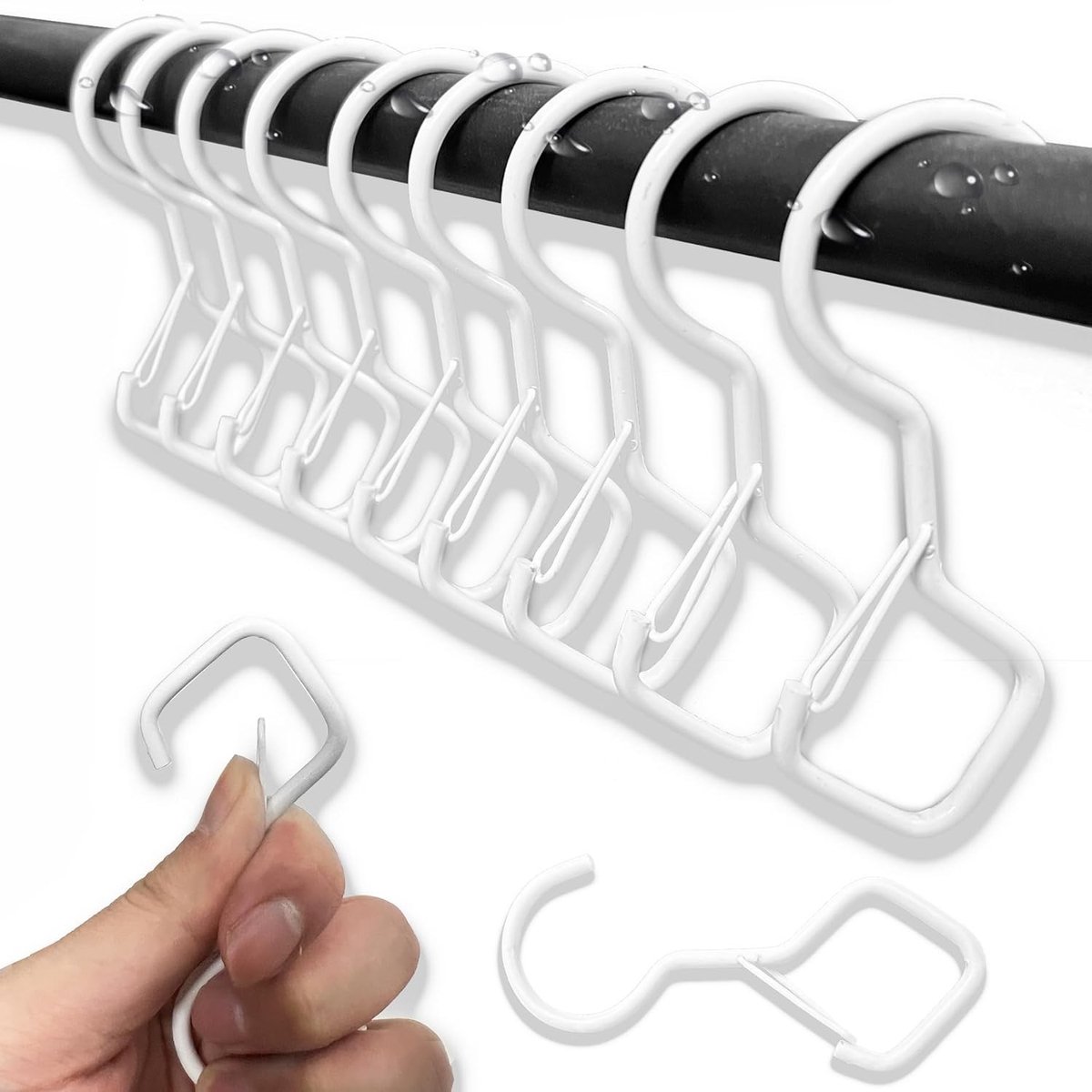 Set van 10 S-vormige metalen haken met veiligheidsclip voor keuken, badkamer, kantoor en tuin - ideaal voor het ophangen van potten, pannen, planten en handdoeken