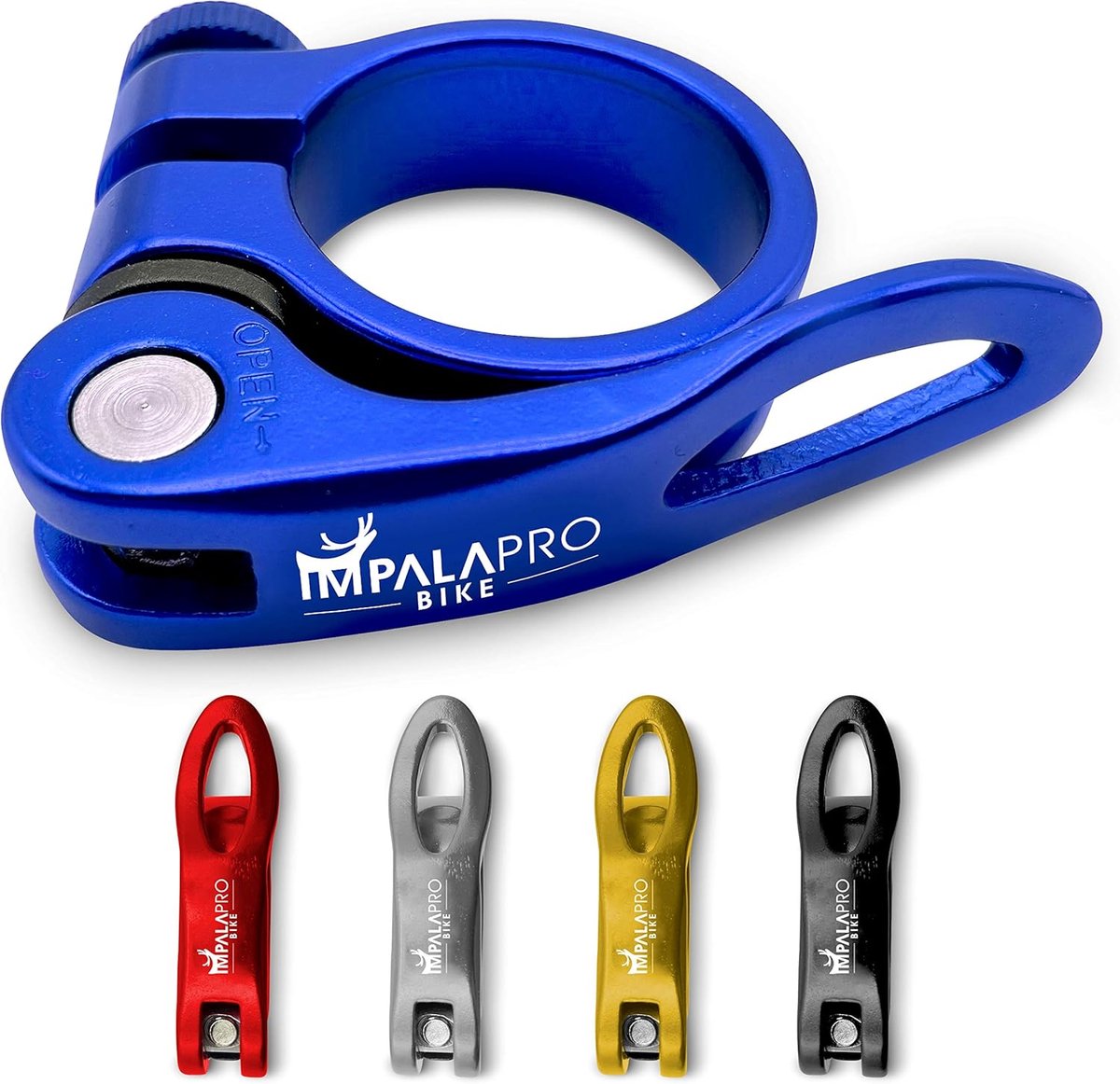 SnelShoppen - MTB Zadelpen Klem 7075CNC 31.8/34.9mm - Lichtgewicht Aluminium in Blauw - Geschikt voor Fietsen en Mountainbikes