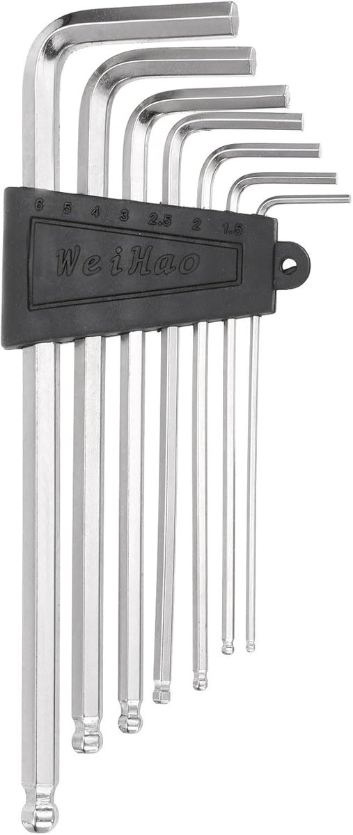 SnelShoppen - 7-delige L-vormige Imbus Sleutelset 1.5/2/2.5/3/4/5/6mm - Hoogwaardig 45# Staal - Perfect voor Fietsen en Motoren