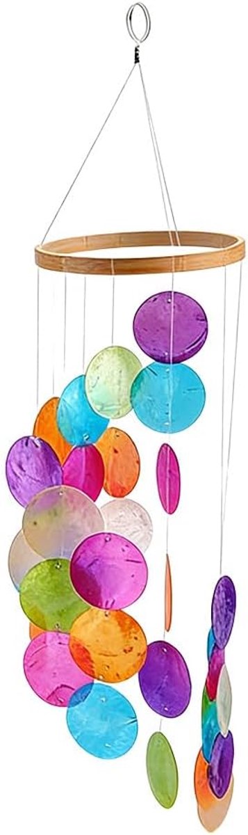 SnelShoppen - Outdoor Wind Chime - Schelpen Mobiel voor Tuin, Balkon, Patio, Woonkamer - Boho Decoratie - Natuurlijke Geluiden - Perfect voor Ontspann