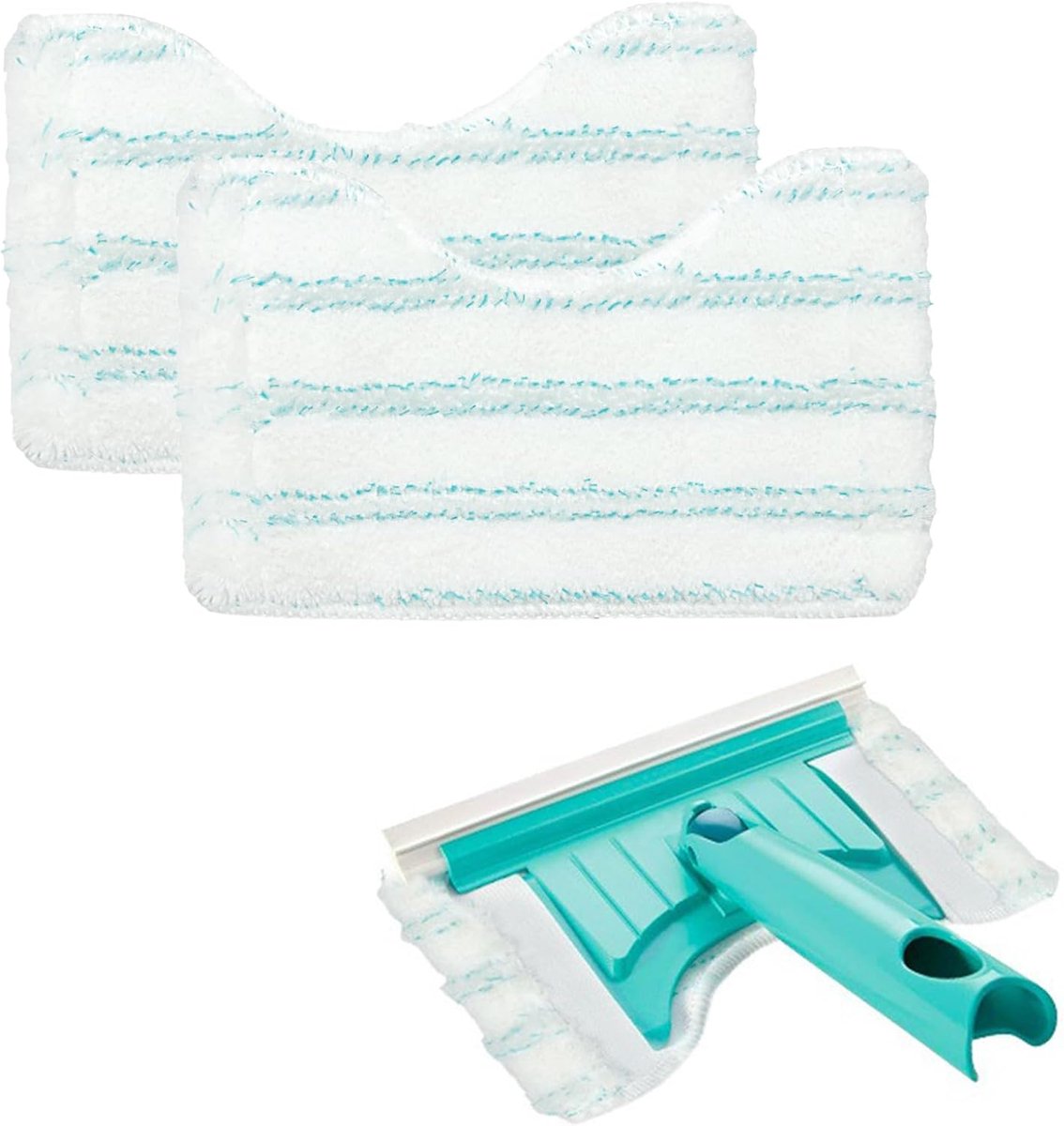 SnelShoppen - 2 stuks microvezel vervangende hoezen voor badkamerbezem, superabsorberend, herbruikbare doekjes voor glasreiniger, ideaal voor schoonma