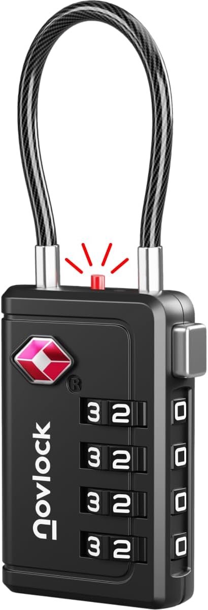 SnelShoppen - TSA Slot met Controle Indicator – 4-Cijferig Combinatieslot voor Reis, Koffer, Rugzak & Cabin Bagage – Luggage Lock, 1-Pack Zwart