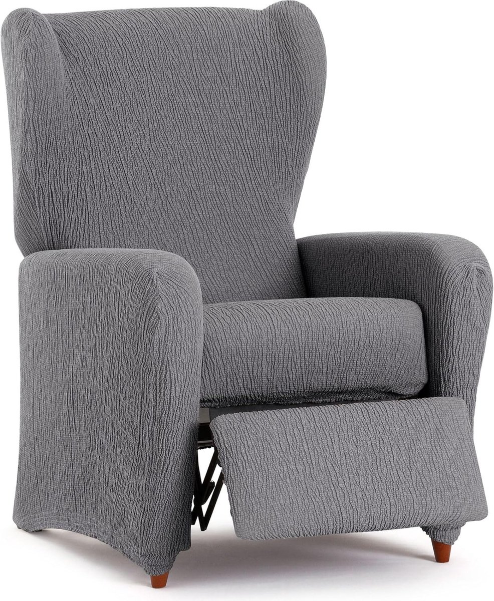 SnelShoppen - Universele Grijze Relaxfauteuil Hoes - Eenvoudig Te Installeren - Bescherming Voor Rugleuning, Zitting en Armleuningen - Ideaal Voor Kin