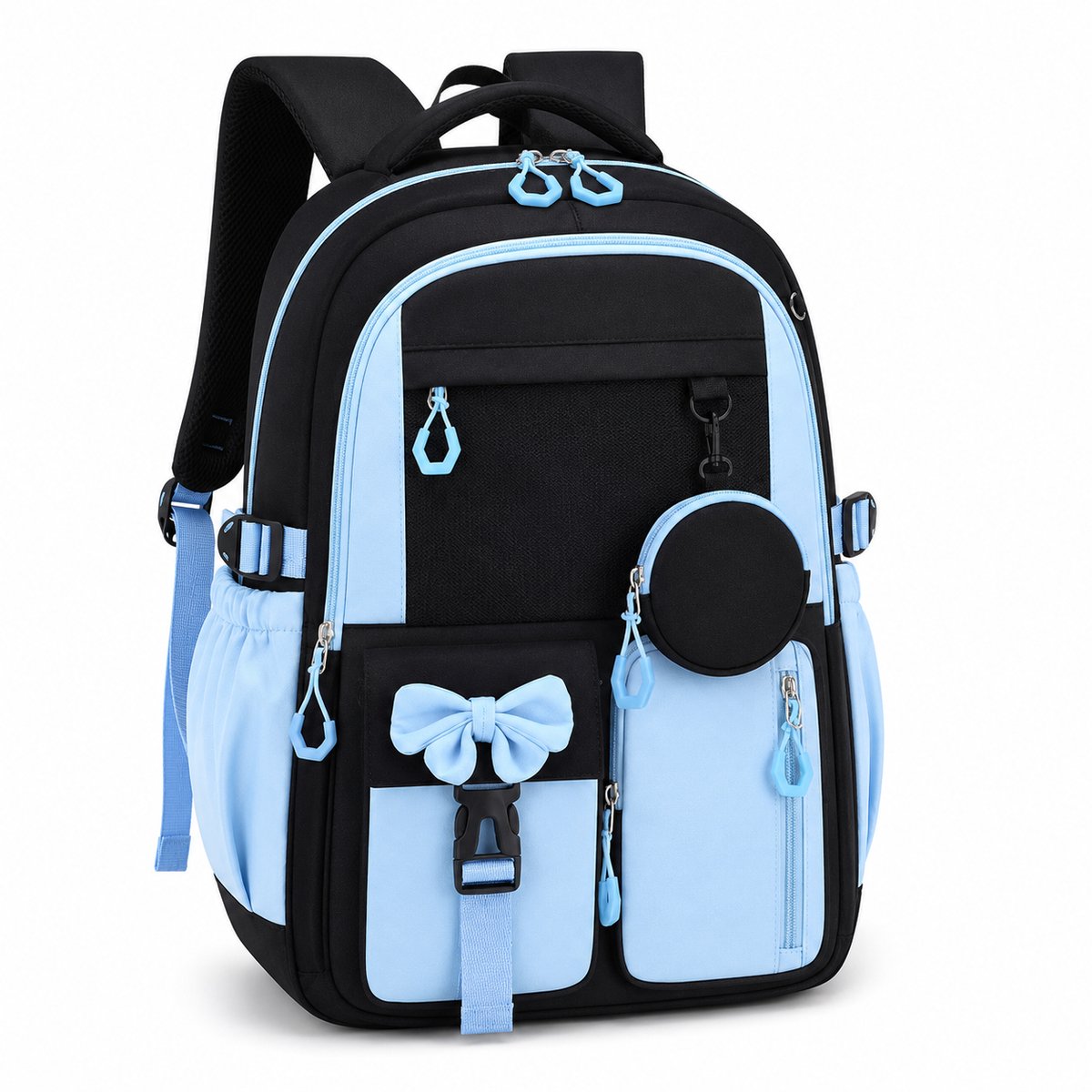 Bobypet Schooltas Meisjes - Rugzak voor Middelbare School - 15.6 inch Laptop Rugzak voor Tieners - Lichtgewicht Schooltas met Ergonomische Banden - blauw