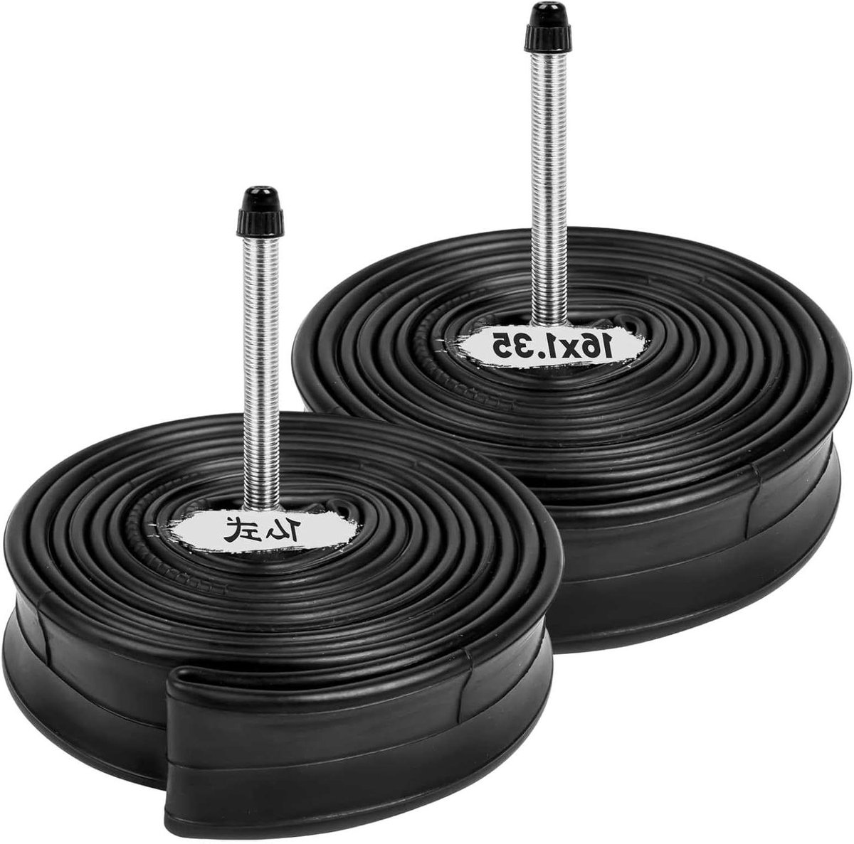 Fiets binnenband - Reserve band - Fiets reparatie - Dubbel ventiel - 16 inch set - Zwart