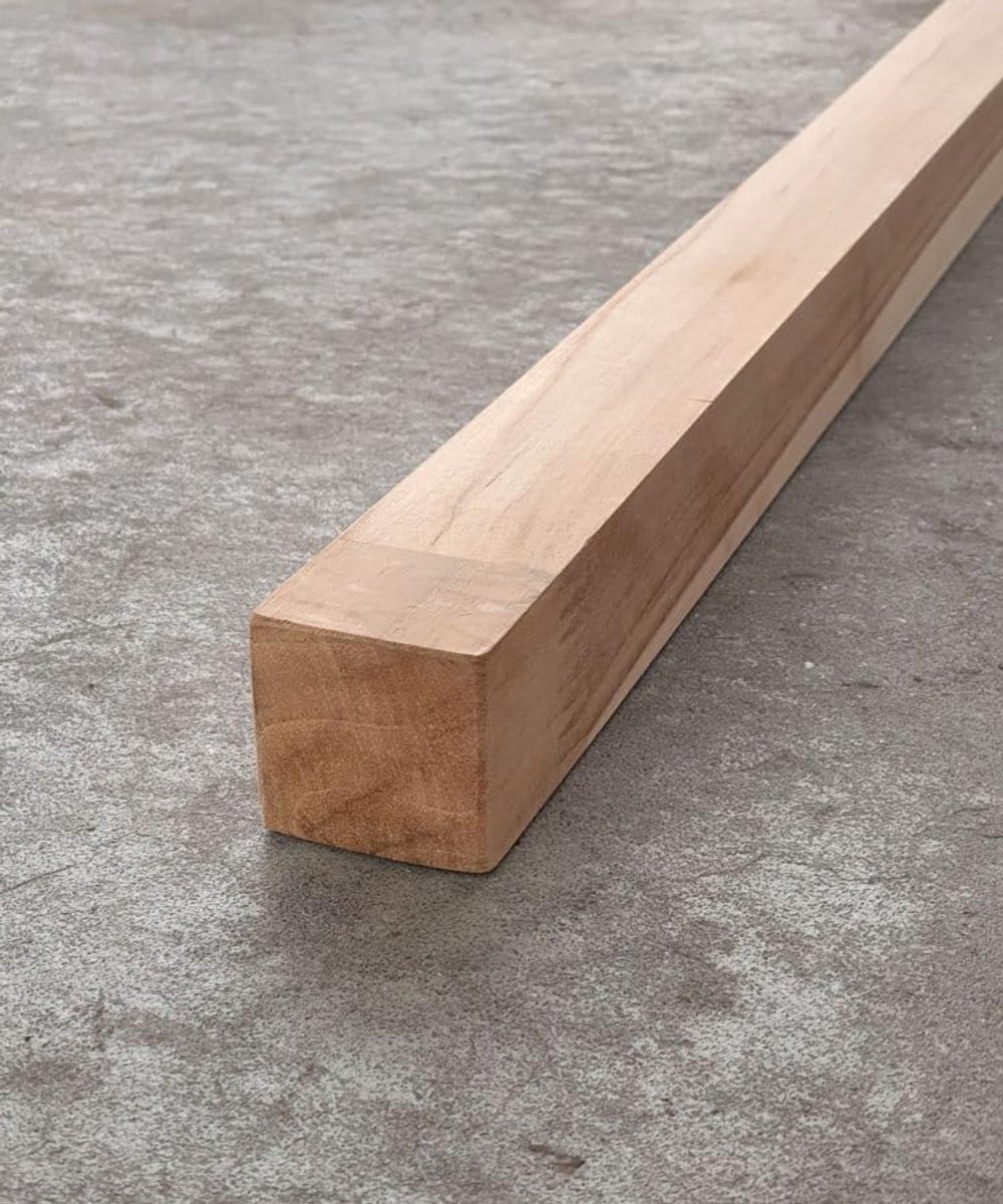 Dailygoods- Teakholstaf FSC 100% - 40 mm breed - 40 mm dik - 160 cm lengte - Duurzaam hout - Glad oppervlak