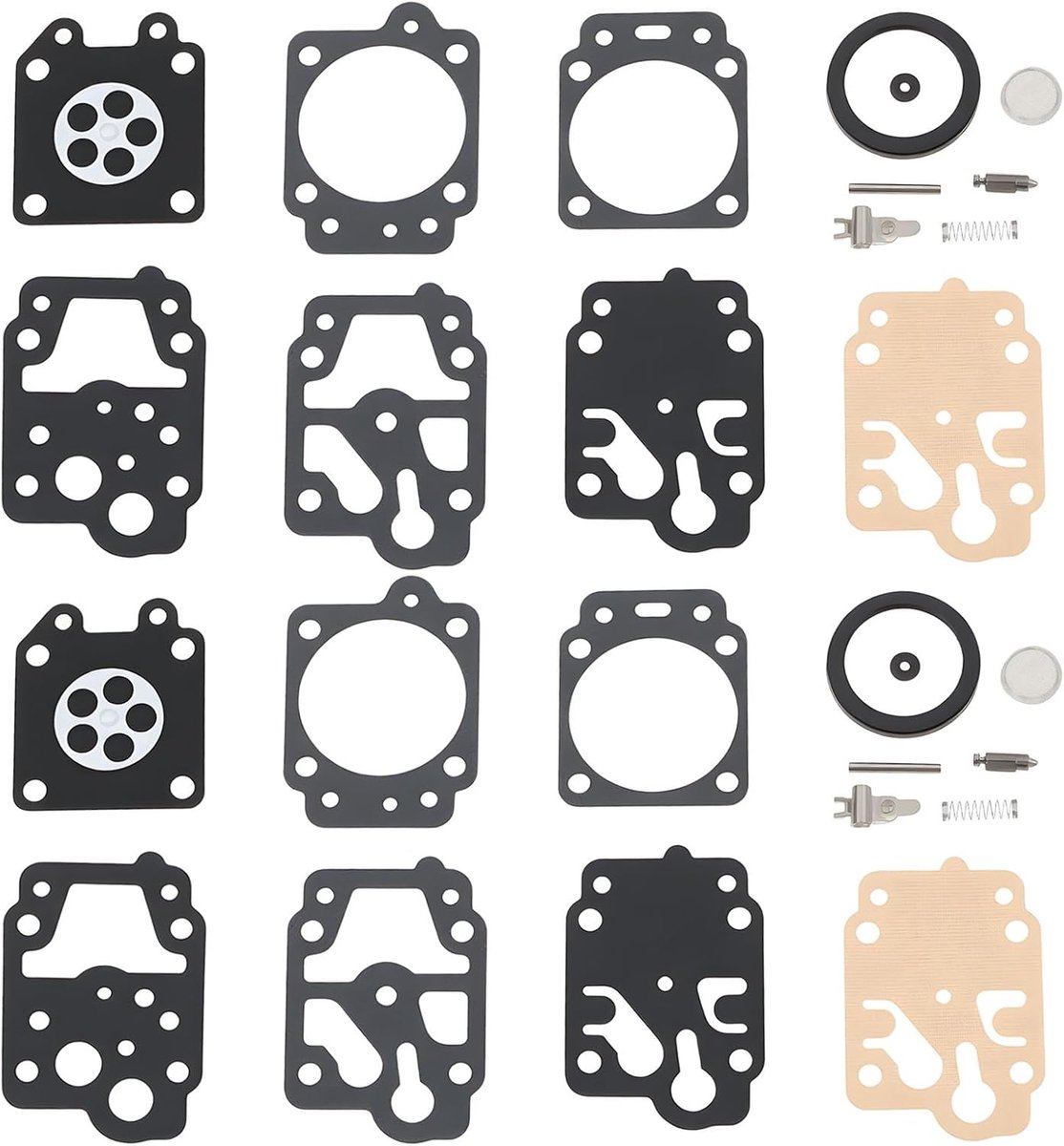 SnelShoppen - 2 Sets Blower Carburateur Reparatie Carb Kit voor Tuinmachines, Compatibel met Veelvoorkomende Modellen, Inclusief Heggenschaar en Multi